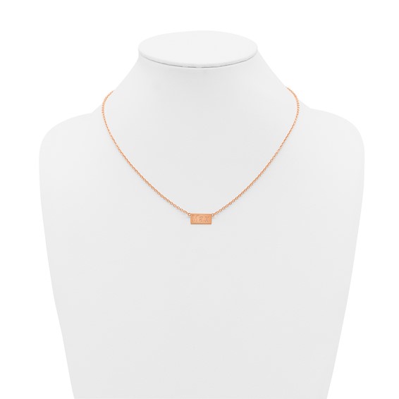 Sterling Silver/Rose-plated 1-3 Letter Name Bar Necklace