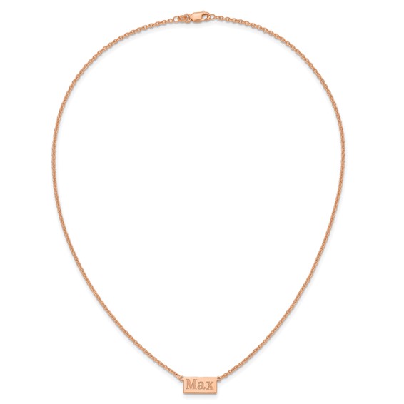 Sterling Silver/Rose-plated 1-3 Letter Name Bar Necklace