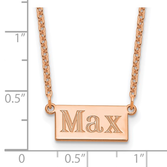 Sterling Silver/Rose-plated 1-3 Letter Name Bar Necklace