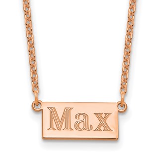 Sterling Silver/Rose-plated 1-3 Letter Name Bar Necklace