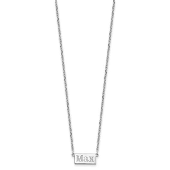 Sterling Silver/Rhodium-plated 1-3 Letter Name Bar Necklace
