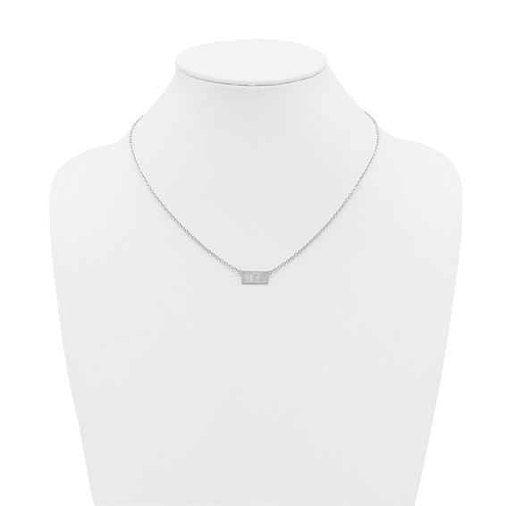 Sterling Silver/Rhodium-plated 1-3 Letter Name Bar Necklace