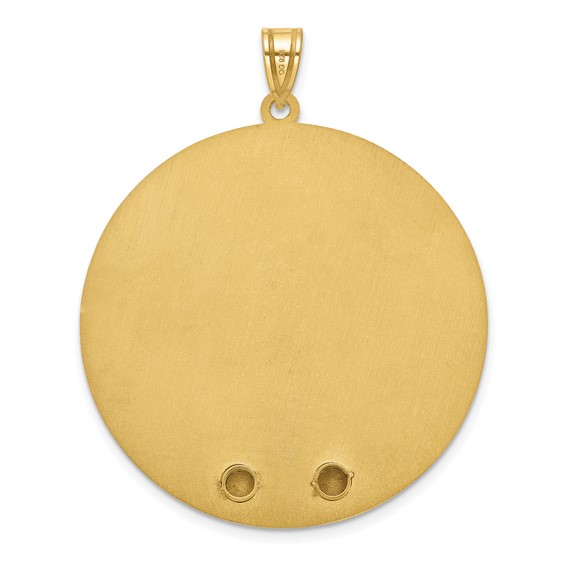 14k Yellow Gold Circle w/2 Birth Flower and Birthstone Pendant