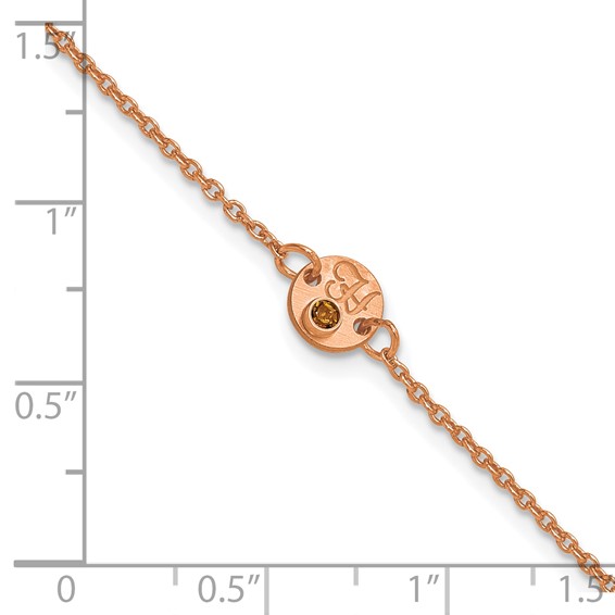 SS/Rose-plated 1 Disc with Initial and Birthstone Bracelet