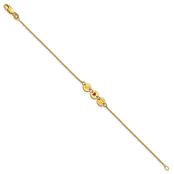 Sterling Silver/Gold-Plated State Heart State Disc Bracelet
