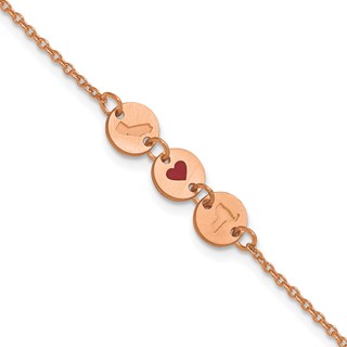 Sterling Silver/Rose Gold-Plated State Heart State Disc Bracelet