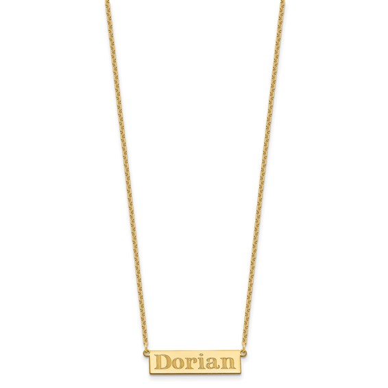 Sterling Silver/Gold-plated 4-6 Letter Name Bar Necklace