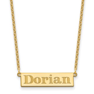 Sterling Silver/Gold-plated 4-6 Letter Name Bar Necklace