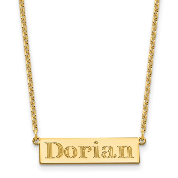Sterling Silver/Gold-plated 4-6 Letter Name Bar Necklace