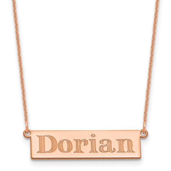 14k Rose Gold 4-6 Letter Name Bar Necklace