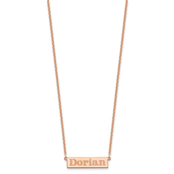 Sterling Silver/Rose-Gold 4-6 Letter Name Bar Necklace