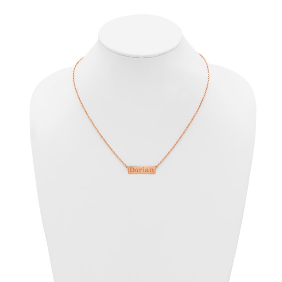 Sterling Silver/Rose-Gold 4-6 Letter Name Bar Necklace