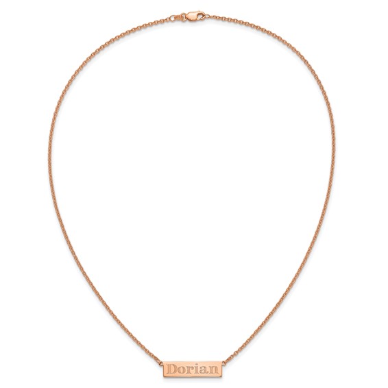 Sterling Silver/Rose-Gold 4-6 Letter Name Bar Necklace