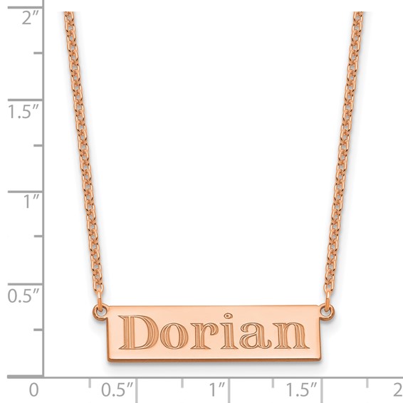 Sterling Silver/Rose-Gold 4-6 Letter Name Bar Necklace