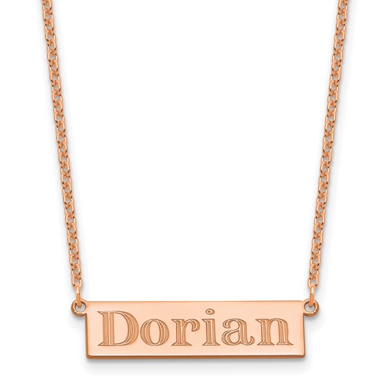 Sterling Silver/Rose-Gold 4-6 Letter Name Bar Necklace