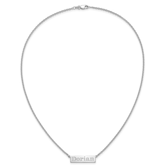 Sterling Silver/Rhodium-plated 4-6 Letter Name Bar Necklace