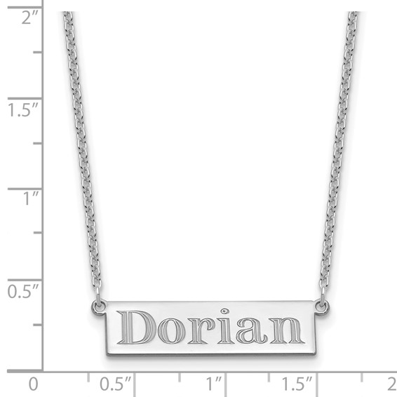 Sterling Silver/Rhodium-plated 4-6 Letter Name Bar Necklace