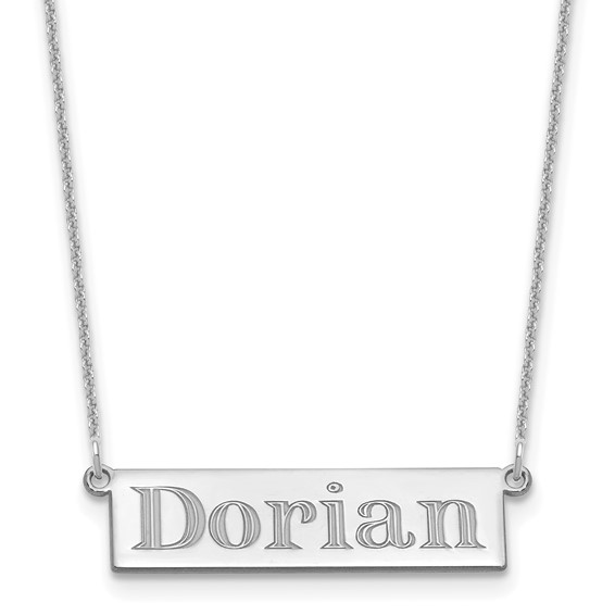 14k White Gold 4-6 Letter Name Bar Necklace