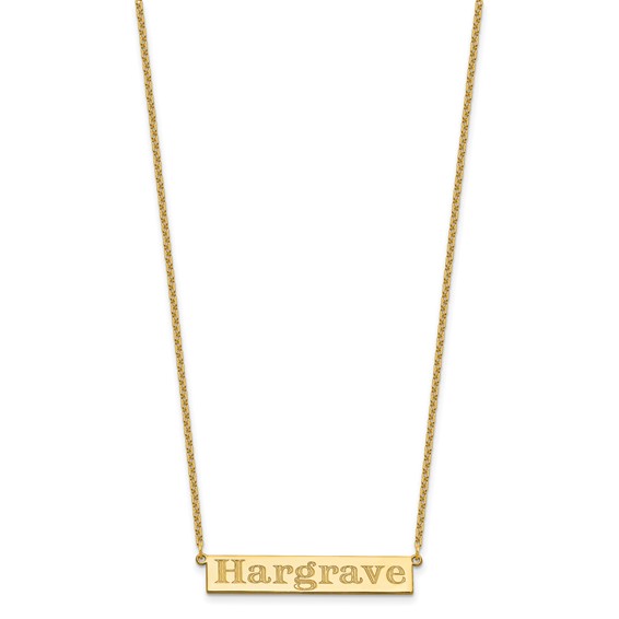Sterling Silver/Gold-plated 7-9 Letter Name Bar Necklace