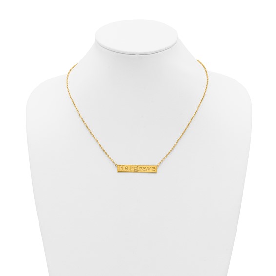 Sterling Silver/Gold-plated 7-9 Letter Name Bar Necklace