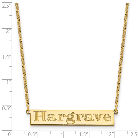Sterling Silver/Gold-plated 7-9 Letter Name Bar Necklace