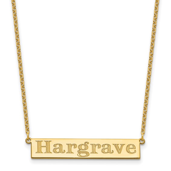 Sterling Silver/Gold-plated 7-9 Letter Name Bar Necklace
