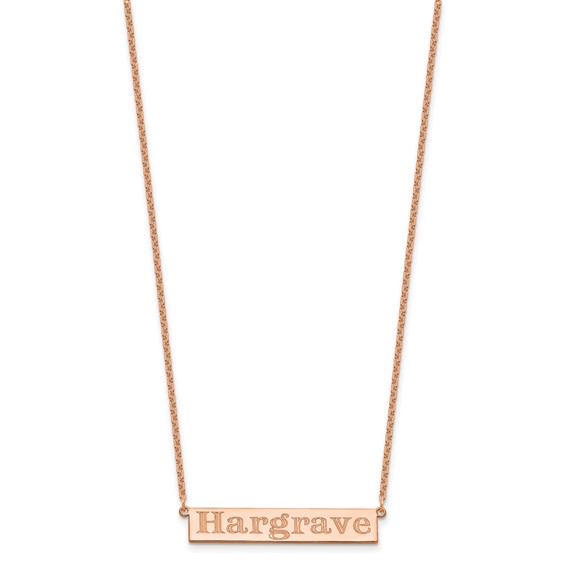 Sterling Silver/Rose-plated 7-9 Letter Name Bar Necklace