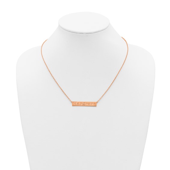 Sterling Silver/Rose-plated 7-9 Letter Name Bar Necklace