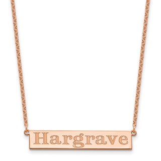 Sterling Silver/Rose-plated 7-9 Letter Name Bar Necklace