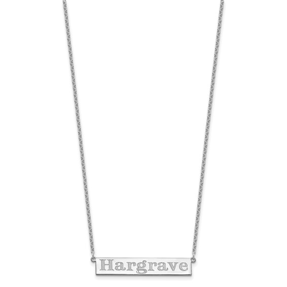 Sterling Silver/Rhodium-plated 7-9 Letter Name Bar Necklace