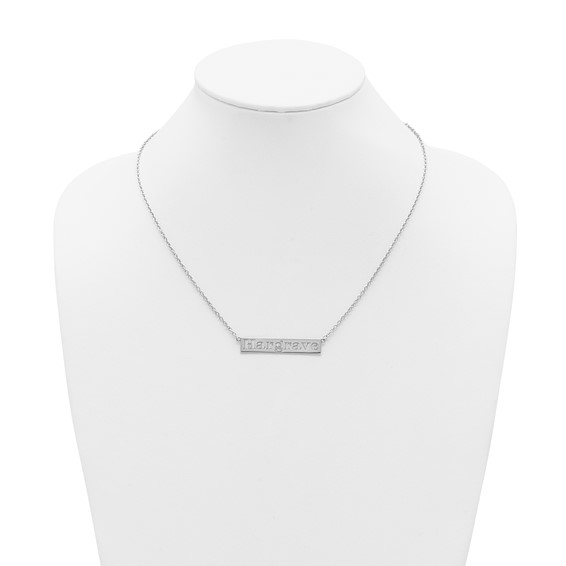 Sterling Silver/Rhodium-plated 7-9 Letter Name Bar Necklace