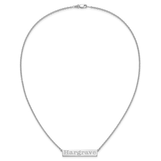 Sterling Silver/Rhodium-plated 7-9 Letter Name Bar Necklace