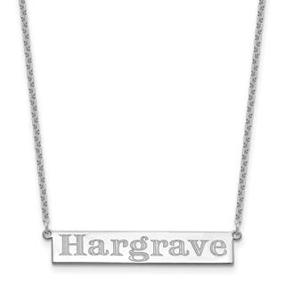 Sterling Silver/Rhodium-plated 7-9 Letter Name Bar Necklace