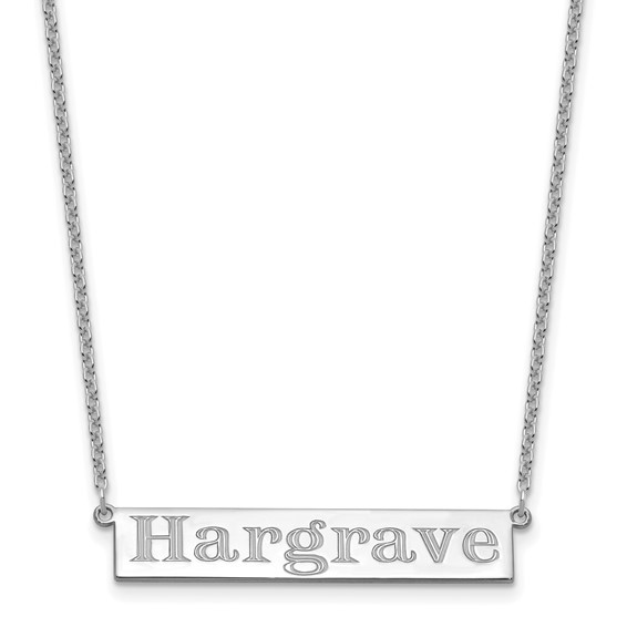 Sterling Silver/Rhodium-plated 7-9 Letter Name Bar Necklace