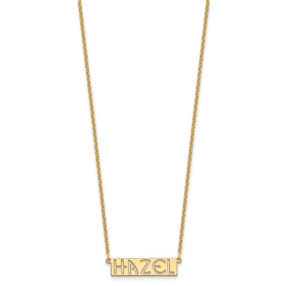 Sterling Silver/Gold-plated 4-6 Letter cut-out Name Bar Necklace