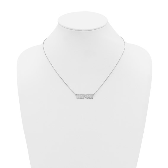 Sterling Silver/Rhodium-plated 4-6 Letter cut-out Name Bar Necklace