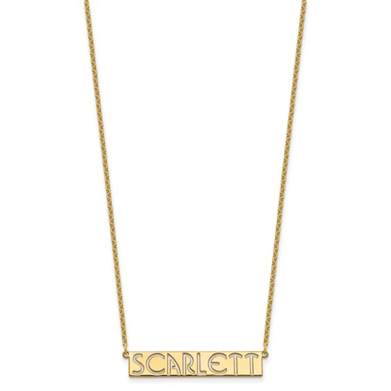Sterling Silver/Gold-plated 7-9 Letter cut-out Name Bar Necklace