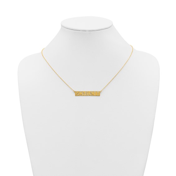 Sterling Silver/Gold-plated 7-9 Letter cut-out Name Bar Necklace