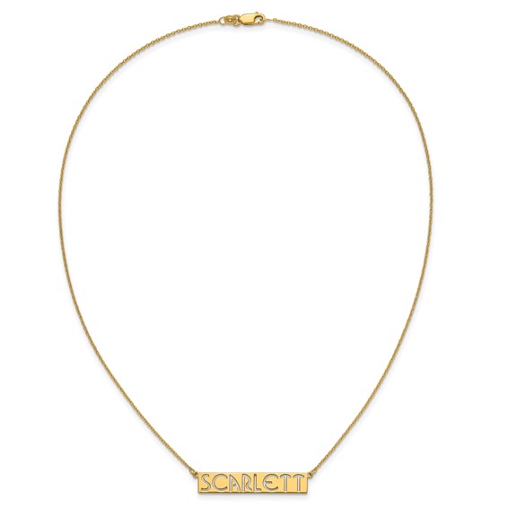 Sterling Silver/Gold-plated 7-9 Letter cut-out Name Bar Necklace
