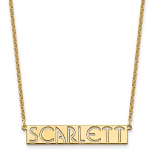 Sterling Silver/Gold-plated 7-9 Letter cut-out Name Bar Necklace