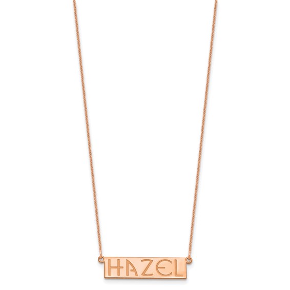 14k Rose Gold 4-6 Letter Name Bar Necklace