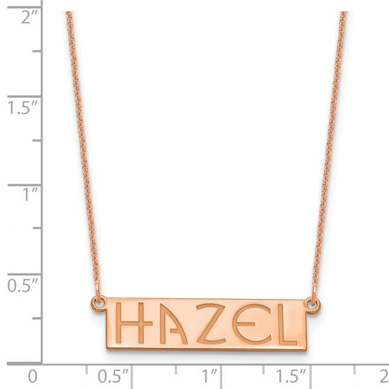 14k Rose Gold 4-6 Letter Name Bar Necklace