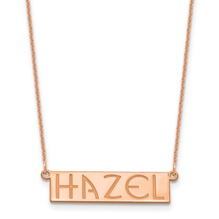 14k Rose Gold 4-6 Letter Name Bar Necklace