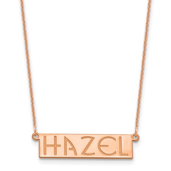 14k Rose Gold 4-6 Letter Name Bar Necklace