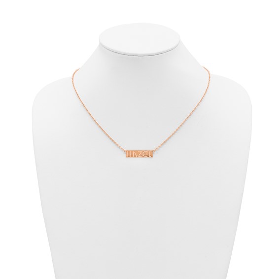 Sterling Silver/Rose-Gold 4-6 Letter Name Bar Necklace