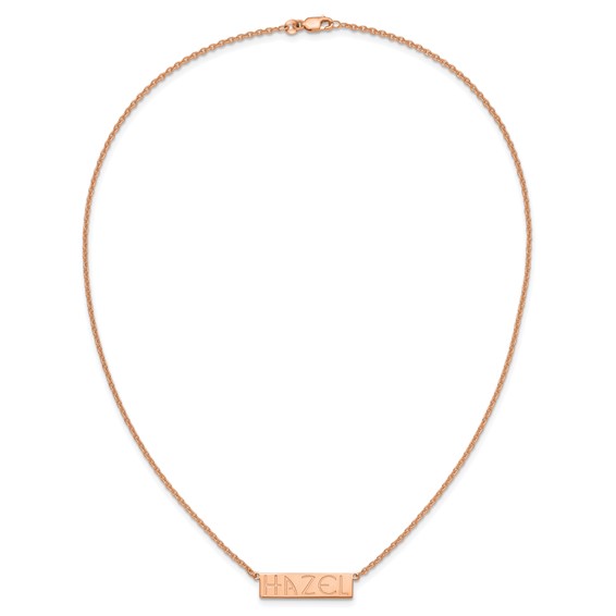 Sterling Silver/Rose-Gold 4-6 Letter Name Bar Necklace