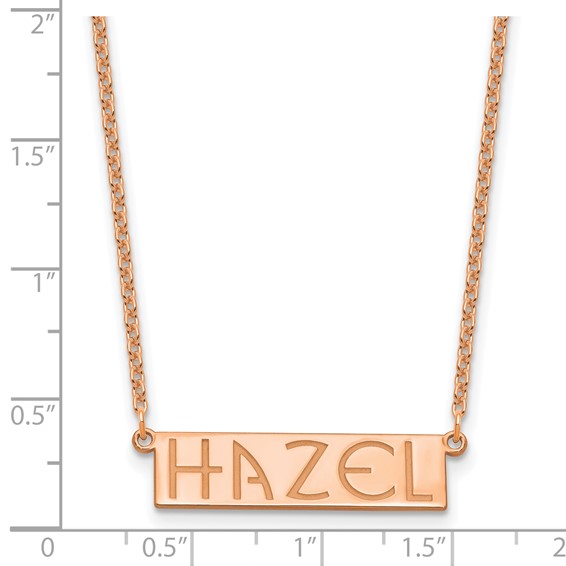 Sterling Silver/Rose-Gold 4-6 Letter Name Bar Necklace