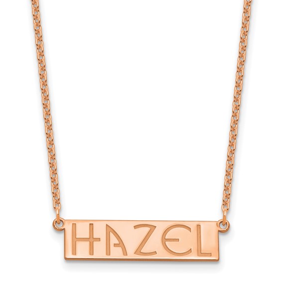 Sterling Silver/Rose-Gold 4-6 Letter Name Bar Necklace
