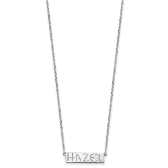 Sterling Silver/Rhodium-plated 4-6 Letter Name Bar Necklace