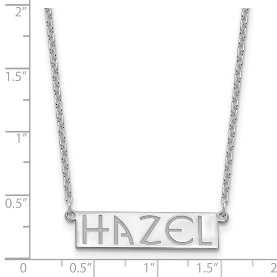 Sterling Silver/Rhodium-plated 4-6 Letter Name Bar Necklace